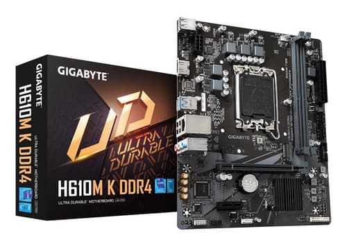GIGABYTE H610M K DDR4 Carte mère - Compatible avec processeurs Intel Core 14th Gen CPUs, 3+1+1 Phases Hybrid Power Design, up to 3200MHz DDR4, 1xPCIe 3.0 M.2, GbE LAN, USB 3.2 Gen 1