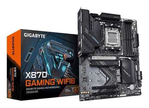 GIGABYTE X870 GAMING WIFI6 Carte Mère - Prend en charge les processeurs AMD Ryzen 9000, 8+2+2 phases VRM, jusqu'à 8000MHz DDR5 (OC), 1xPCIe 5.0 + 2xPCIe 4.0, Wi-Fi 6, LAN 2,5GbE, USB 4
