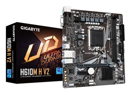 GIGABYTE H610M H V2 Carte mère - Compatible avec processeurs Intel Core 14th CPUs, 4+1+1 Hybrid Digital VRM, up to 5600MHz DDR5, 1xPCIe 3.0 M.2, GbE LAN, USB 3.2 Gen 1