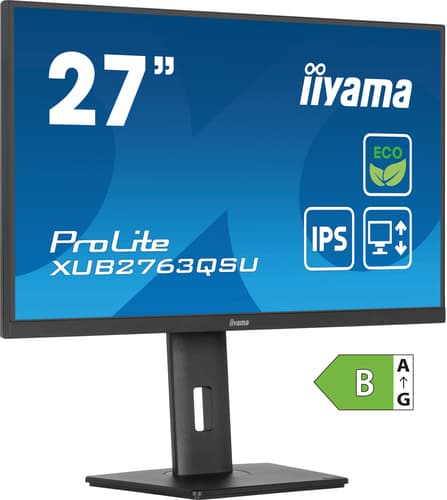 iiyama ProLite XUB2763QSU-B1 écran plat de PC 68,6 cm (27") 2560 x 1440 pixels Quad HD LED Noir