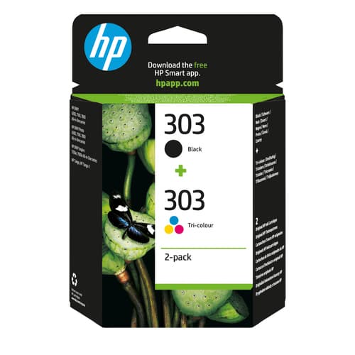 HP Pack de 2 cartouches authentiques d'encre noire/trois couleurs 303
