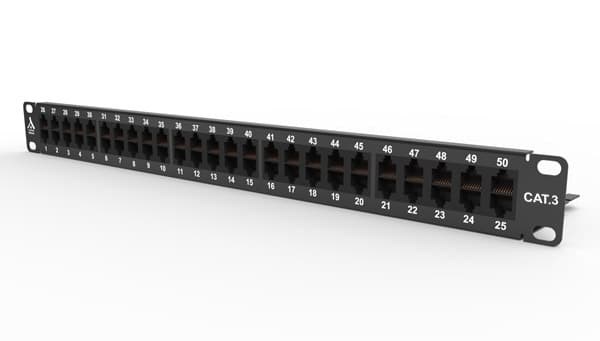SOCAMONT Panneau de brassage téléphone patch panel CAT3 Socamont®, 50 ports