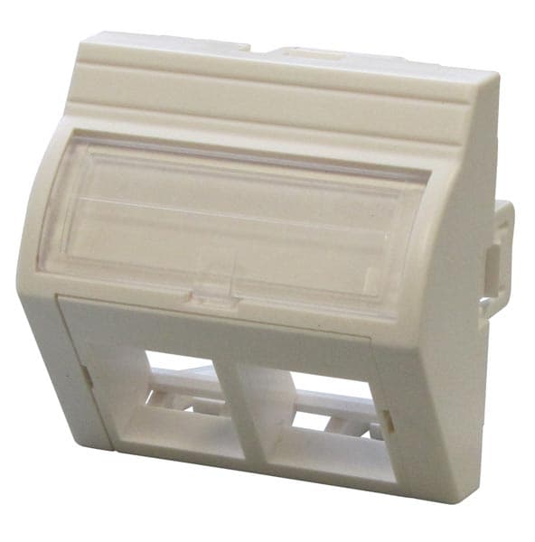 SOCAMONT Plastron incliné 2 entrées Keystone 45x45 sans volet, Platine Réseaux