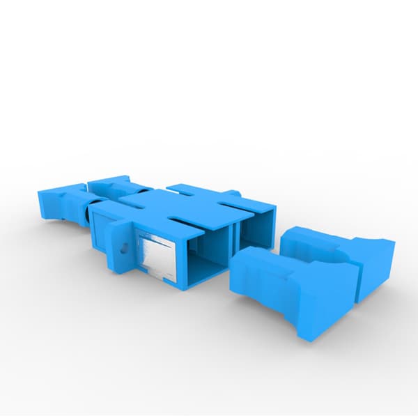 SOCAMONT Traversée de cloison optique SC multimode OM3 50/125 OM4 50/125 (aqua), Type : Duplex