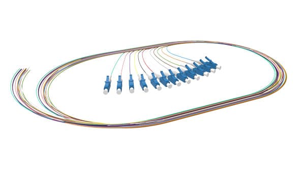 SOCAMONT Pigtails monomode OS1/2 9/125, Connectique : LC, Longueur : 1m, Quantité du pack sous blister : 12