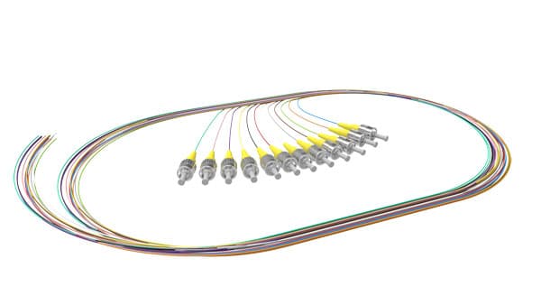SOCAMONT Pigtails monomode OS1/2 9/125, Connectique : ST, Longueur : 1m, Quantité du pack sous blister : 12