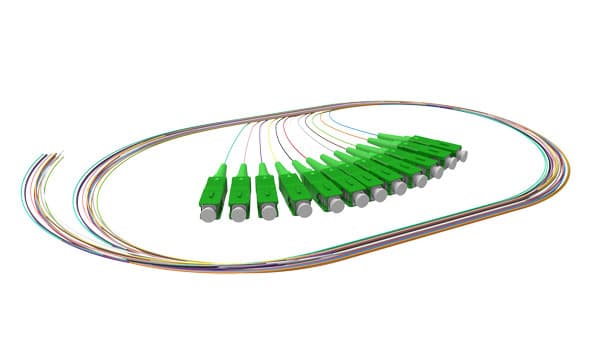 SOCAMONT Pigtails monomode APC OS1/2 9/125, Connectique : SC, Longueur : 1m, Quantité du pack sous blister : 12