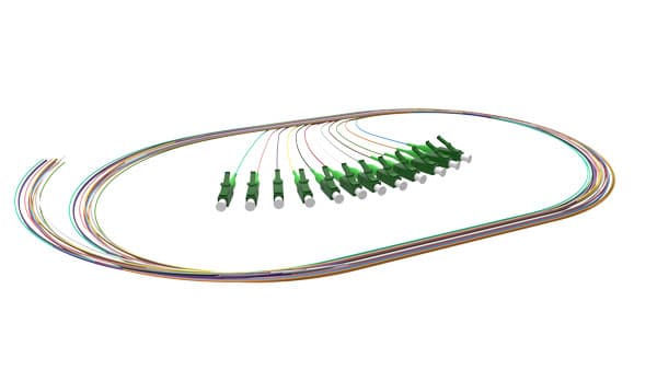 SOCAMONT Pigtails monomode APC OS1/2 9/125, Connectique : LC, Longueur : 1m, Quantité du pack sous blister : 12