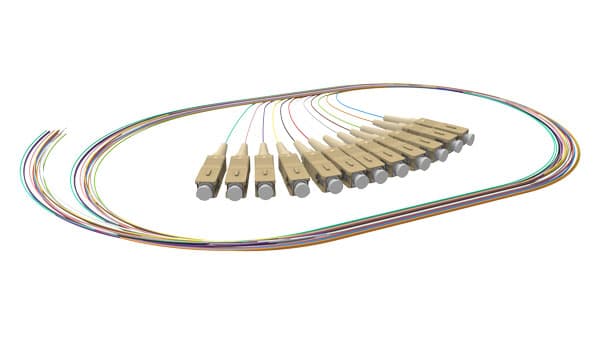 SOCAMONT Pigtails multimode OM3 50/125, Connectique : SC, Longueur : 1m, Quantité du pack sous blister : 12