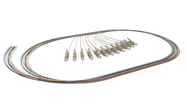 SOCAMONT Pigtails multimode OM3 50/125, Connectique : LC, Longueur : 1m, Quantité du pack sous blister : 12