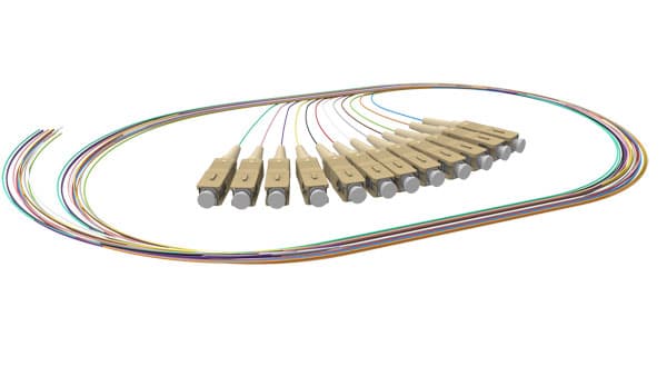 SOCAMONT Pigtails multimode OM4 50/125, Connectique : SC, Longueur : 1m, Quantité du pack sous blister : 12