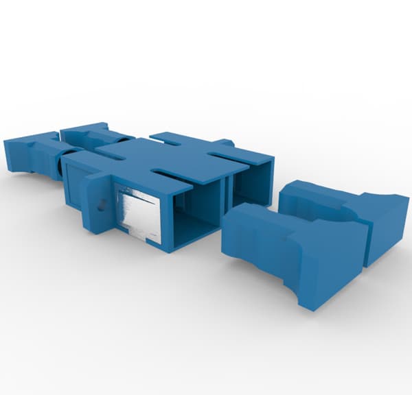 SOCAMONT Traversée de cloison optique SC monomode OS1/2 9/125 (bleu), Type : Duplex