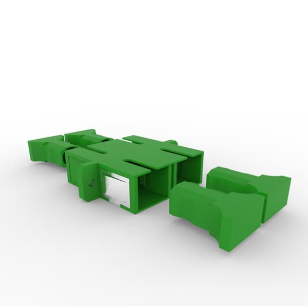 SOCAMONT Traversee de cloison optique SC monomode OS1/2 9/125 pour APC (vert), Type : Duplex