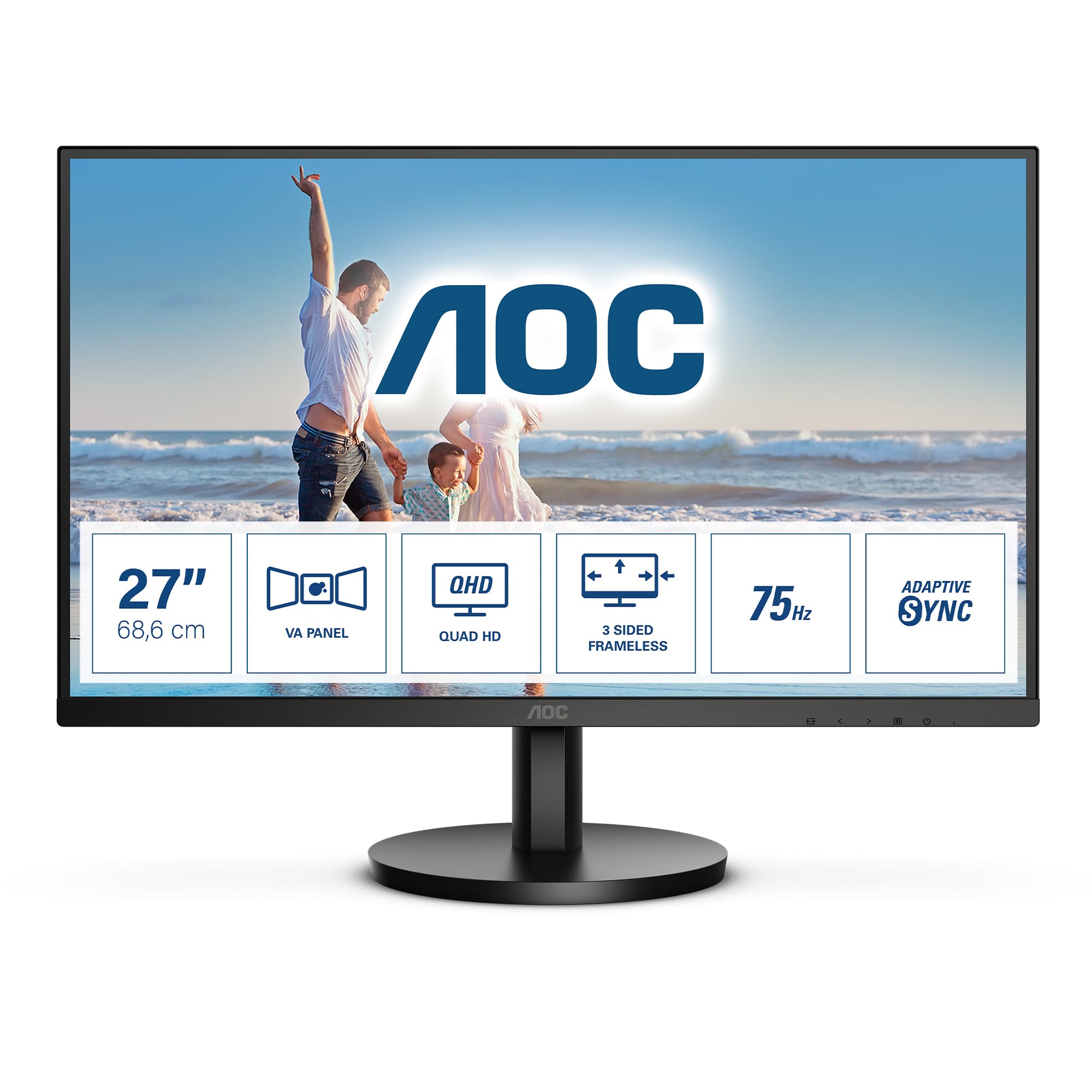 AOC Q27B3MA écran plat de PC 68,6 cm (27") 2560 x 1440 pixels Quad HD LED Noir