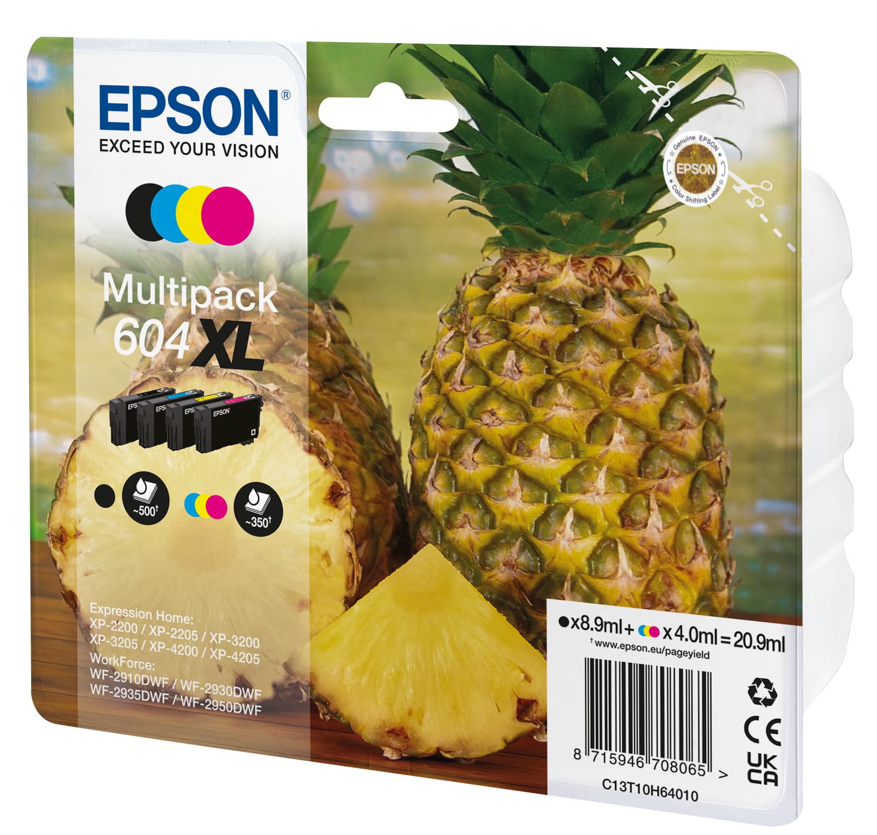 Epson 604XL cartouche d'encre 4 pièce(s) Original Rendement élevé (XL) Noir, Cyan, Magenta, Jaune
