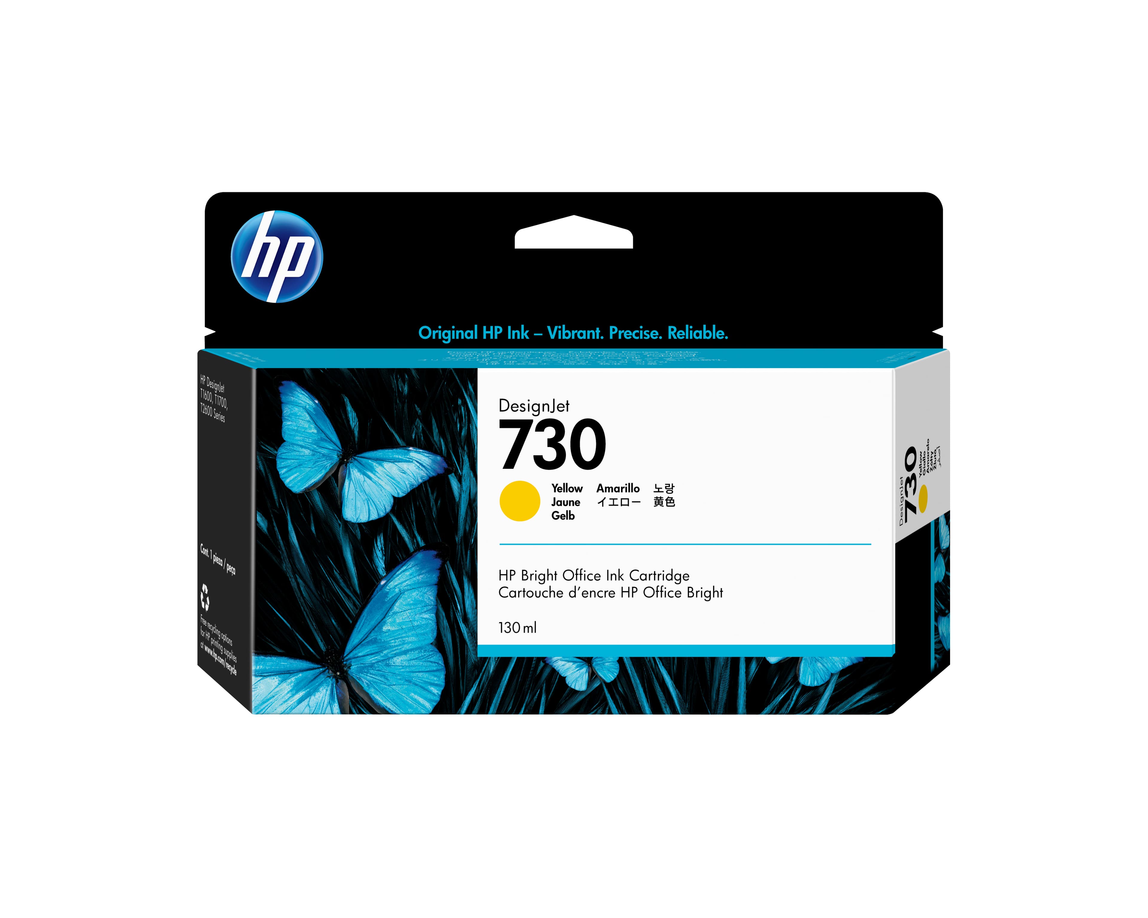 HP Cartouche d’encre 730 DesignJet jaune, 130 ml