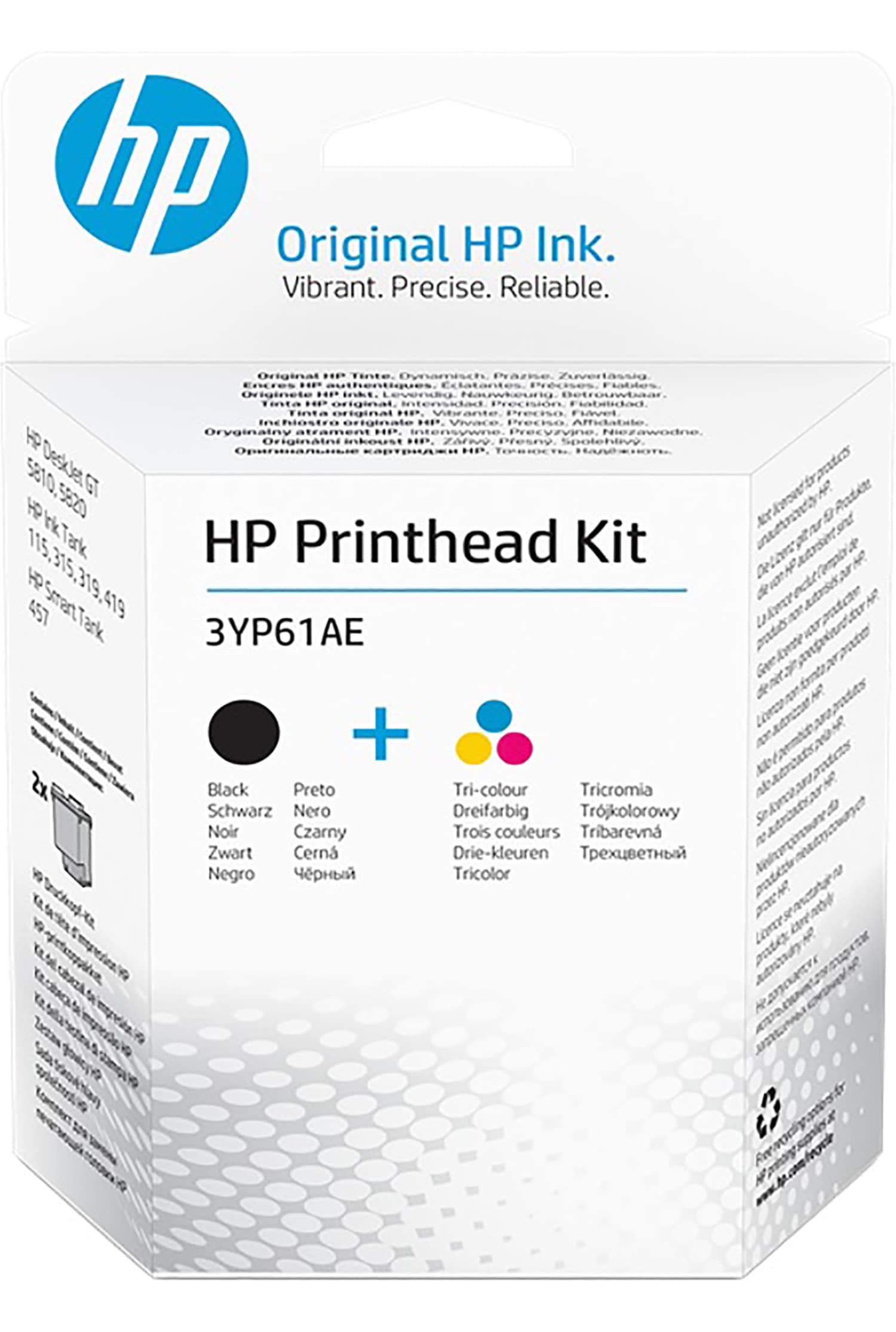 HP 3YP61AE Kit de têtes d'impression GT Noir/Trois couleurs