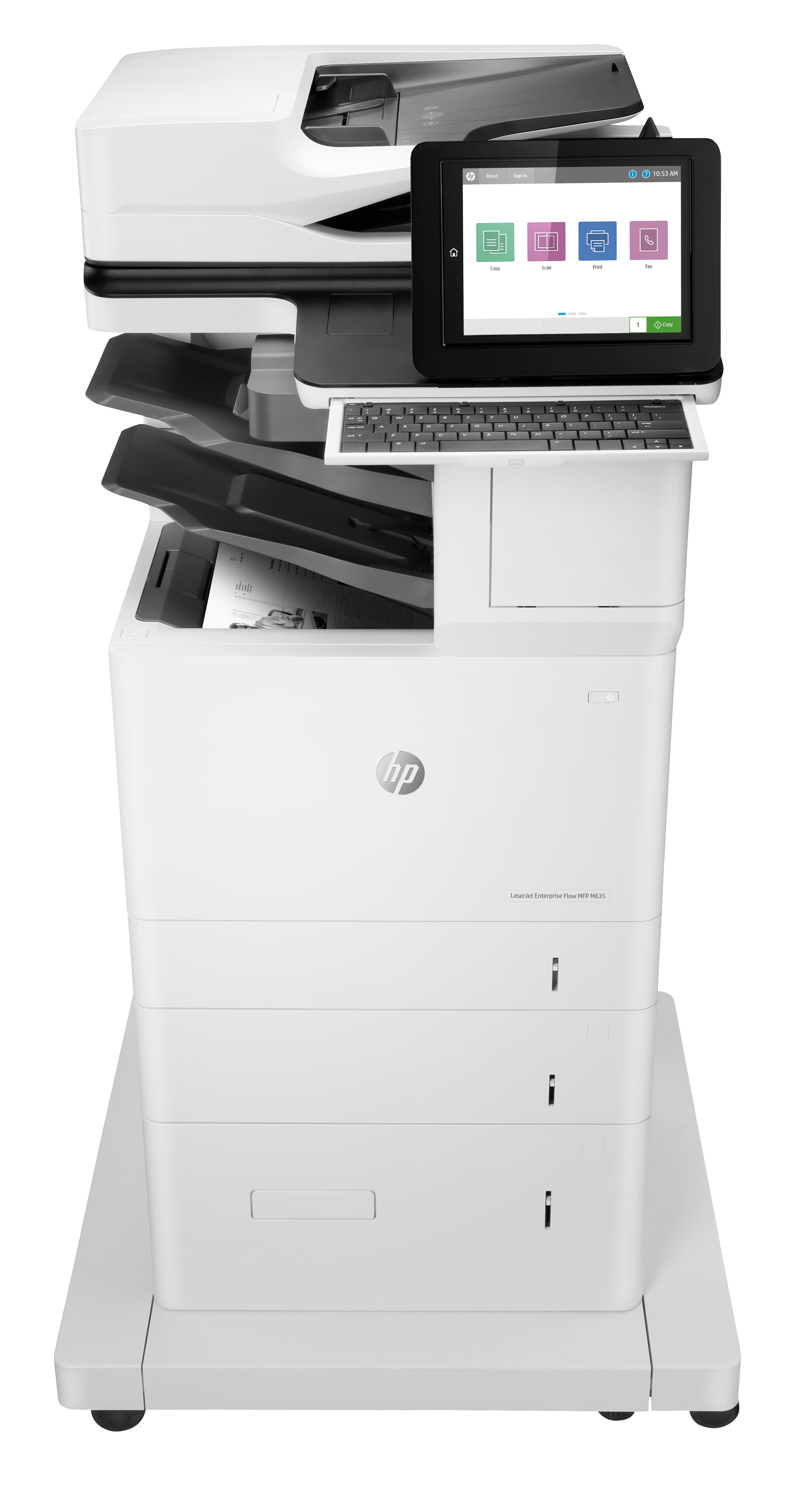HP LaserJet Enterprise Flow LaserJet Enterprise M635z Multifunction Noir et blanc Imprimante, Ethernet uniquement; Copieur, Scanner