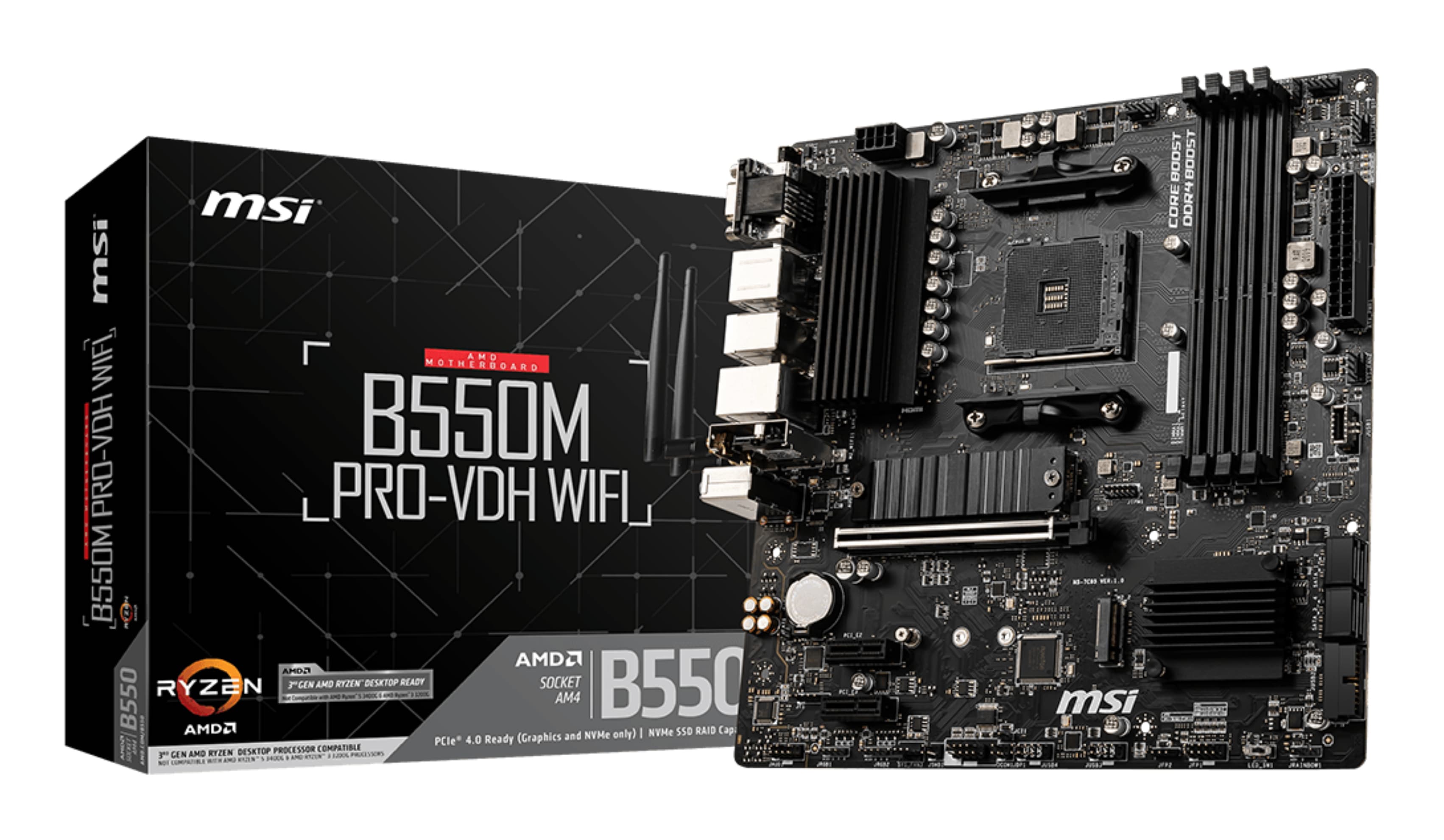 MSI B550M PRO-VDH WIFI carte mère AMD B550 Emplacement AM4 micro ATX