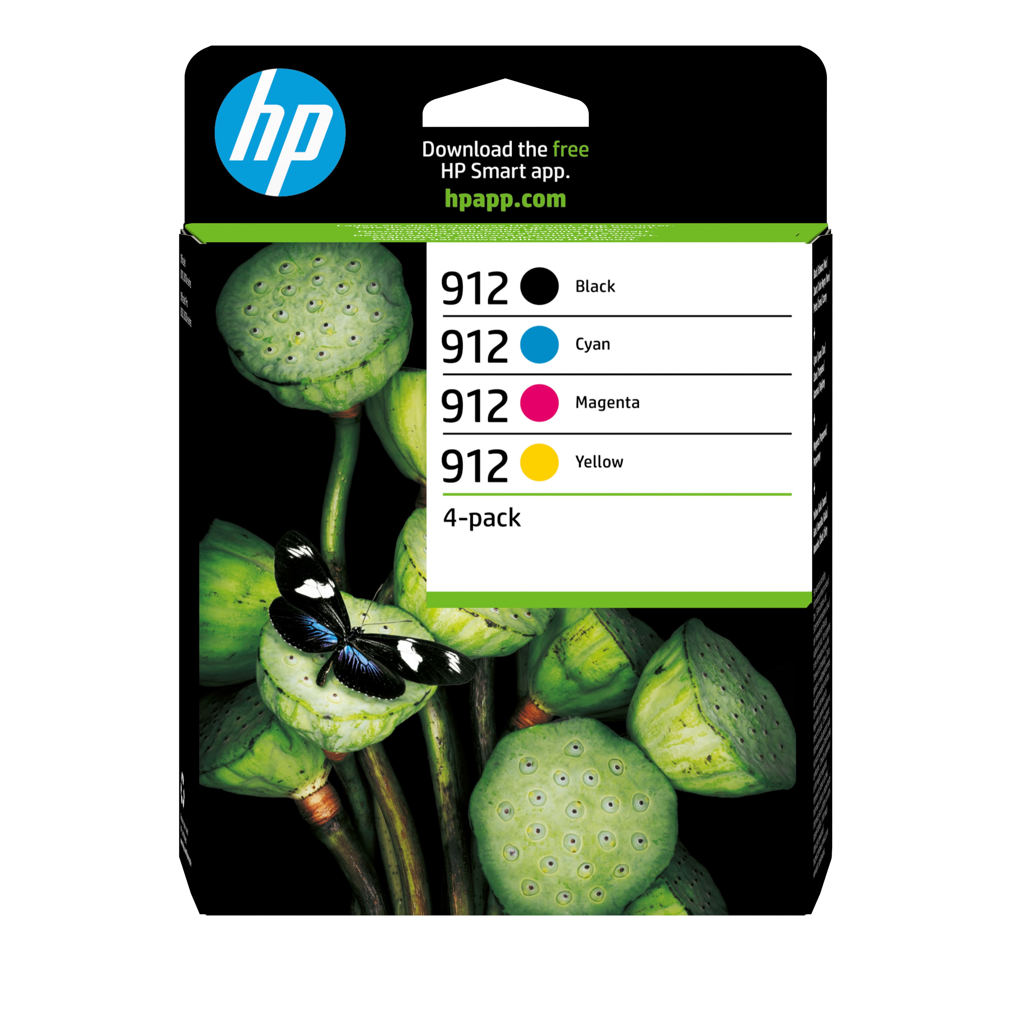 HP 912 Pack de 4 cartouches d'encre Noir/Cyan/Magenta/Jaune authentiques