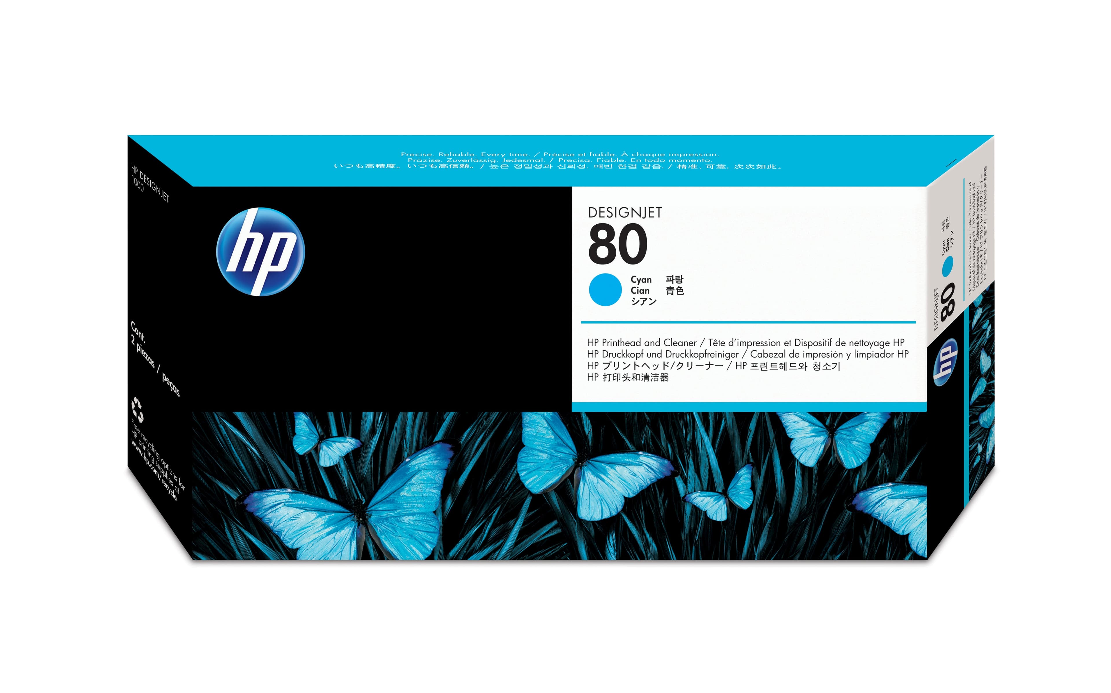 HP 80 tête d'impression cyan et dispositif de nettoyage