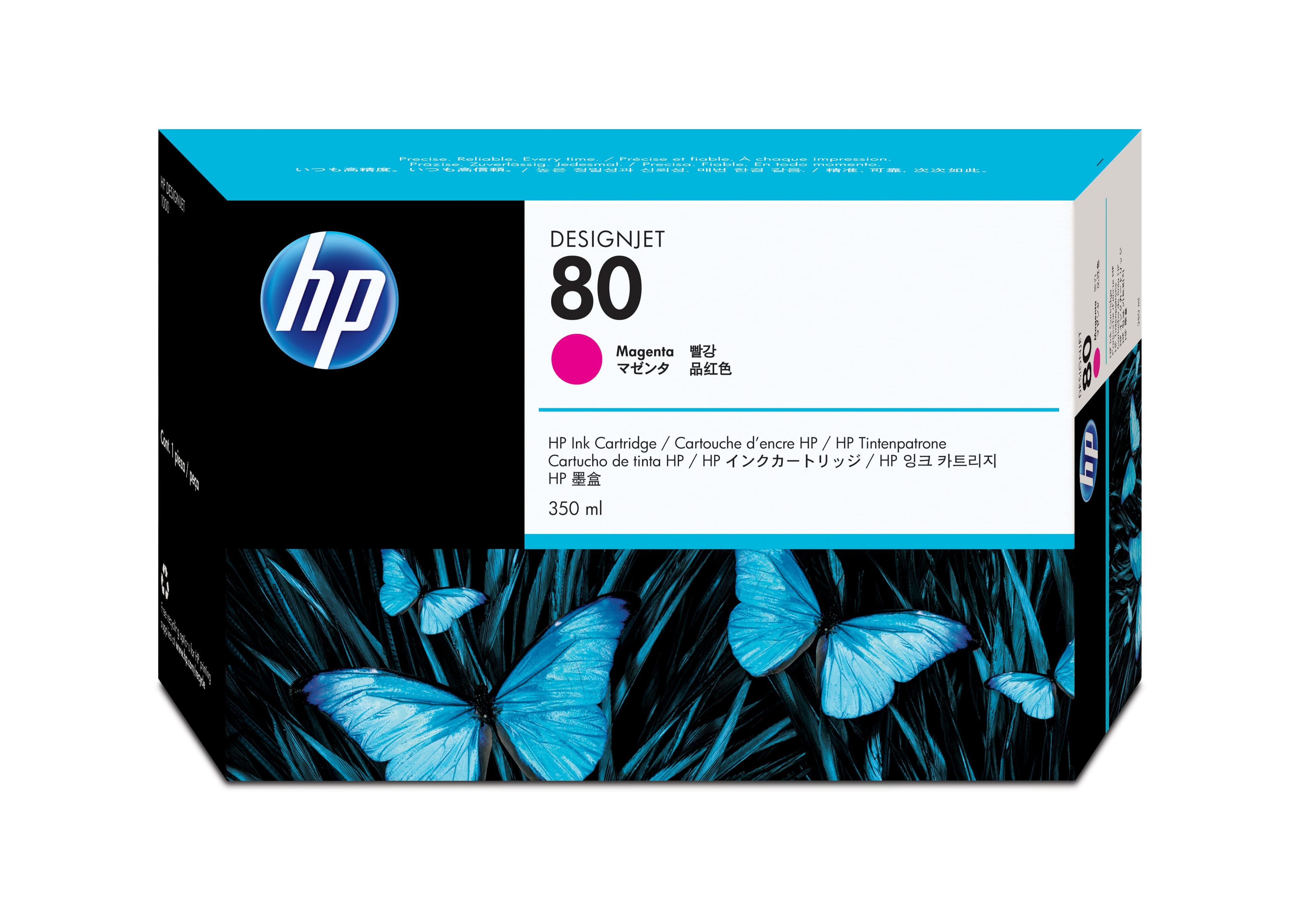 HP 80 cartouche d'encre DesignJet magenta, 350 ml