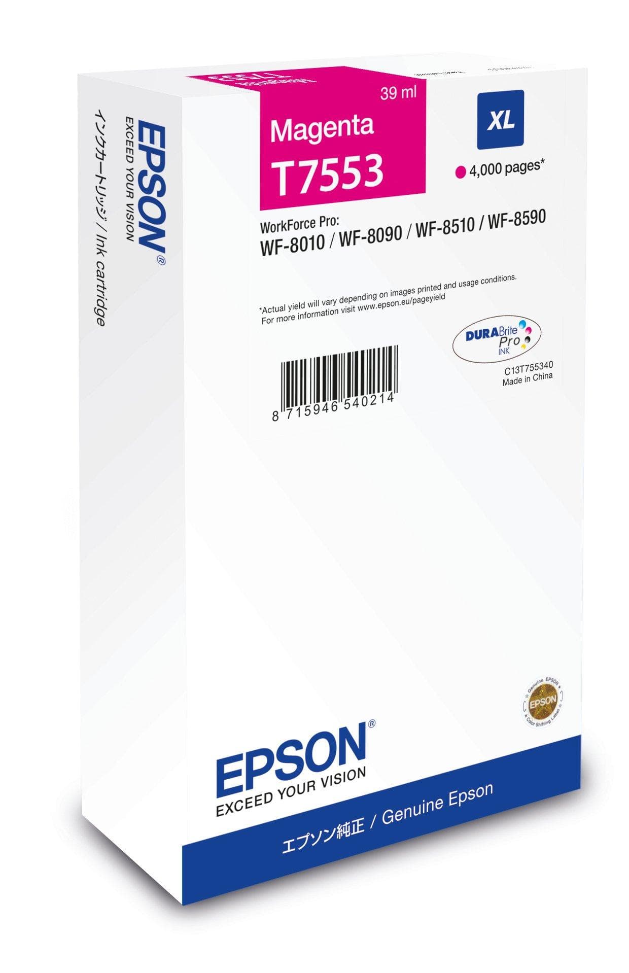 Epson C13T75534N cartouche d'encre 1 pièce(s) Original Rendement élevé (XL) Magenta
