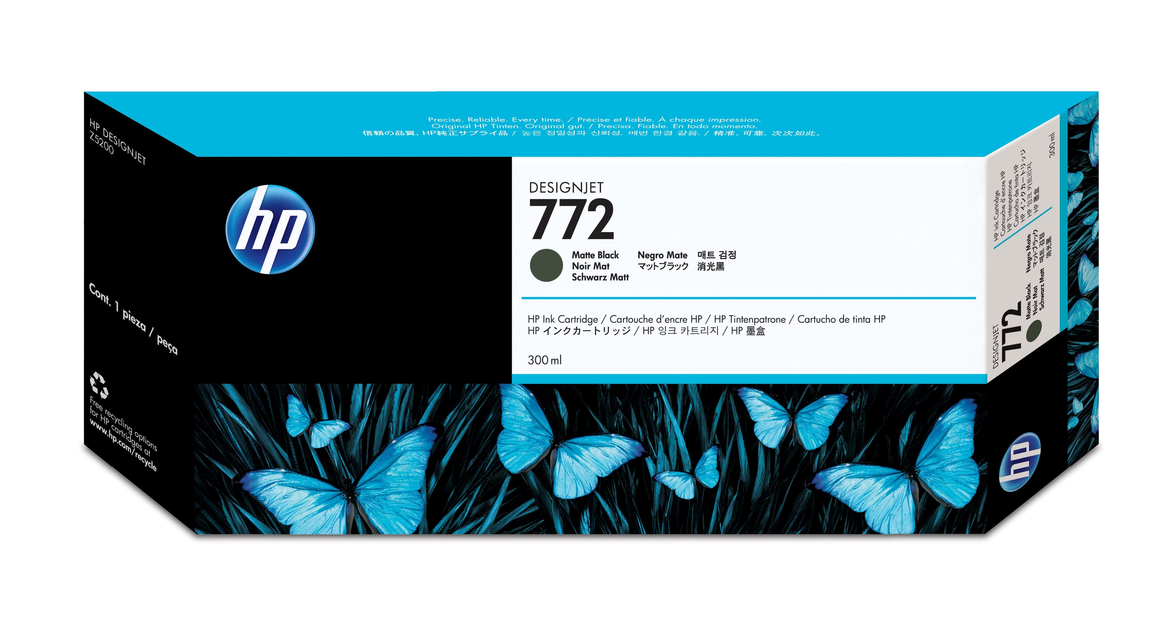 HP 772 cartouche d'encre DesignJet noir mat, 300 ml