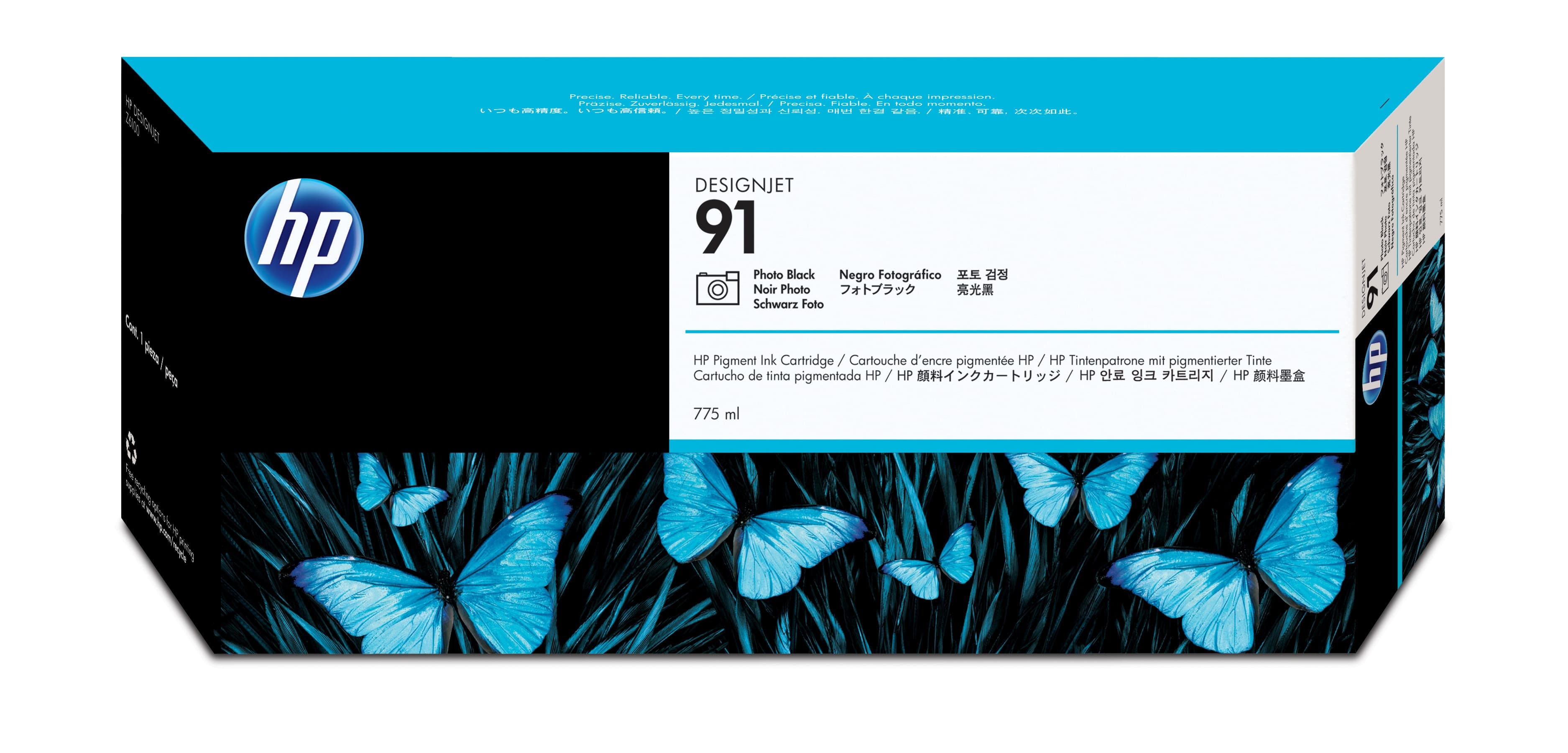 HP 91 DesignJet cartouche d'encre noire photo, 775 ml