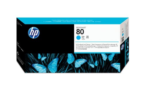 HP 80 tête d'impression cyan et dispositif de nettoyage