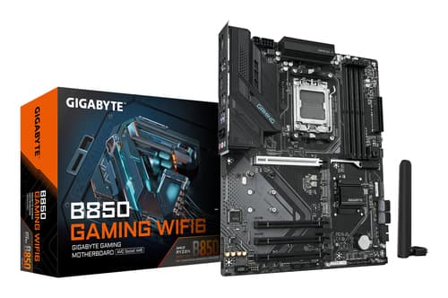 GIGABYTE B850 GAMING WIFI6 Carte Mère - AMD Ryzen 9000 Series CPUs, VRM numérique 6+2+2 phases, jusqu'à 8200MHz DDR5 (OC), 1xPCIe 5.0 + 2xPCIe 4.0 M.2, LAN GbE, WIFI 6, USB 3.2 Gen 2
