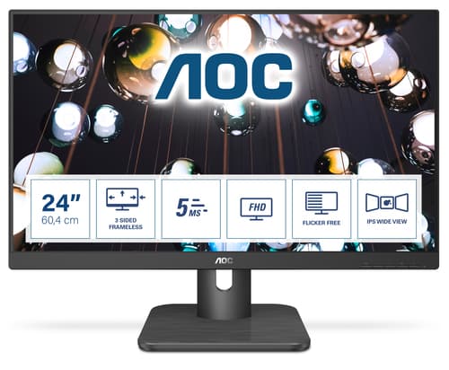 AOC E1 24E1Q écran plat de PC 60,5 cm (23.8") 1920 x 1080 pixels Full HD LED Noir