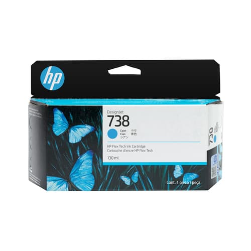 HP Cartouche d’encre DesignJet 738, cyan, 130 ml