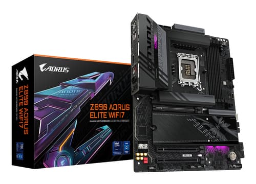 GIGABYTE Carte mère Z890 AORUS ELITE WIFI7 - Prend en charge les processeurs Intel Core Ultra (Série 2), VRM à 16+1+2 phases, jusqu'à 8800MHz DDR5 (OC), 1xPCIe 5.0 + 3xPCIe 4.0, Wi-Fi 7, LAN 2.5GbE, Thunderbolt 4