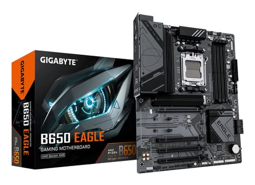GIGABYTE B650 EAGLE Carte mère - AMD Ryzen série 9000, VRM 12+2+2 phases, jusqu'à 7600 MHz DDR5 (OC), 1xPCIe 5.0 + 2xPCIe 4.0 M.2, LAN GbE, USB 3.2 Gen 2
