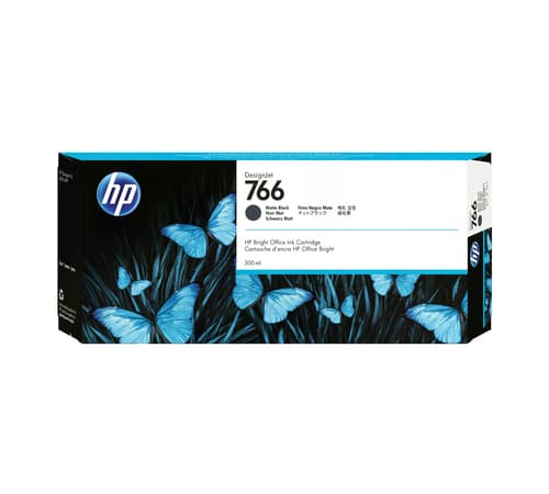 HP Cartouche d'encre DesignJet 766 noir mat de 300 ml