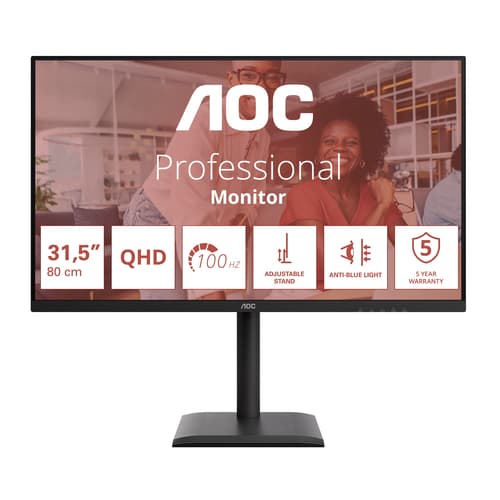 AOC E4 Q32E4U écran plat de PC 80 cm (31.5") 2560 x 1440 pixels Quad HD LED Noir