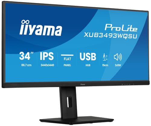 iiyama ProLite XUB3493WQSU-B6 écran plat de PC 86,4 cm (34") 3440 x 1440 pixels UltraWide Quad HD LED Noir