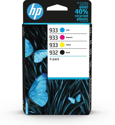 HP 932 Pack de 4 cartouches d'encre noire/ 933 Pack de 4 cartouches d'encre cyan/magenta/jaune authentiques