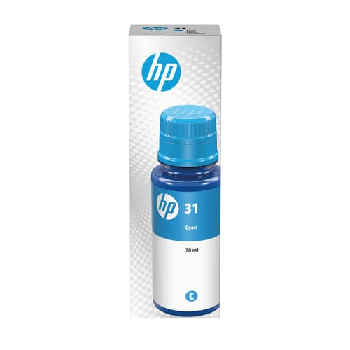 HP Bouteille d'encre cyan authentique 70 mL 31 Original