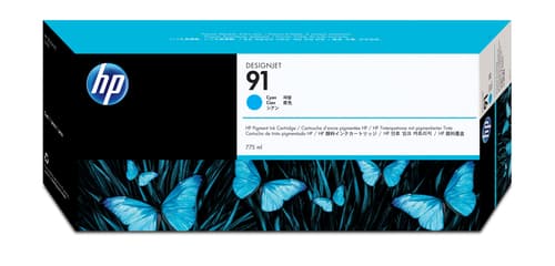 HP 91 DesignJet cartouche d'encre pigmentée cyan, 775 ml
