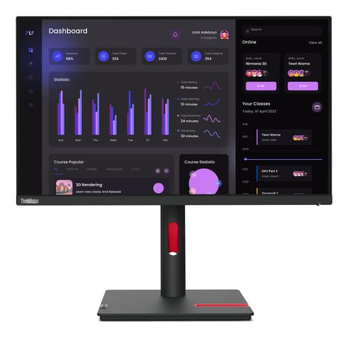 Lenovo ThinkVision T24i-30 écran plat de PC 60,5 cm (23.8") 1920 x 1080 pixels Full HD LED Noir